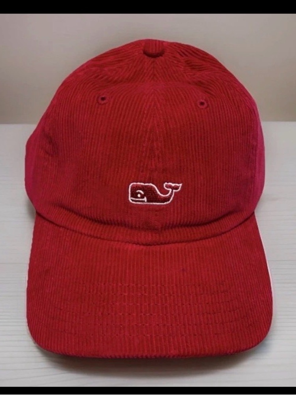 VINEYARD VINES Corduroy Red Whale Strapback Cap NWOT - Picture 1 of 7